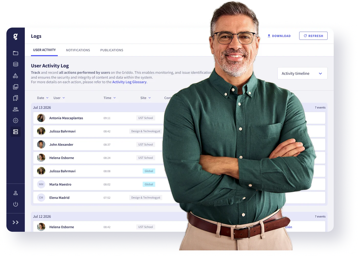 Plataforma Griddo DXP en escritorio y móvil