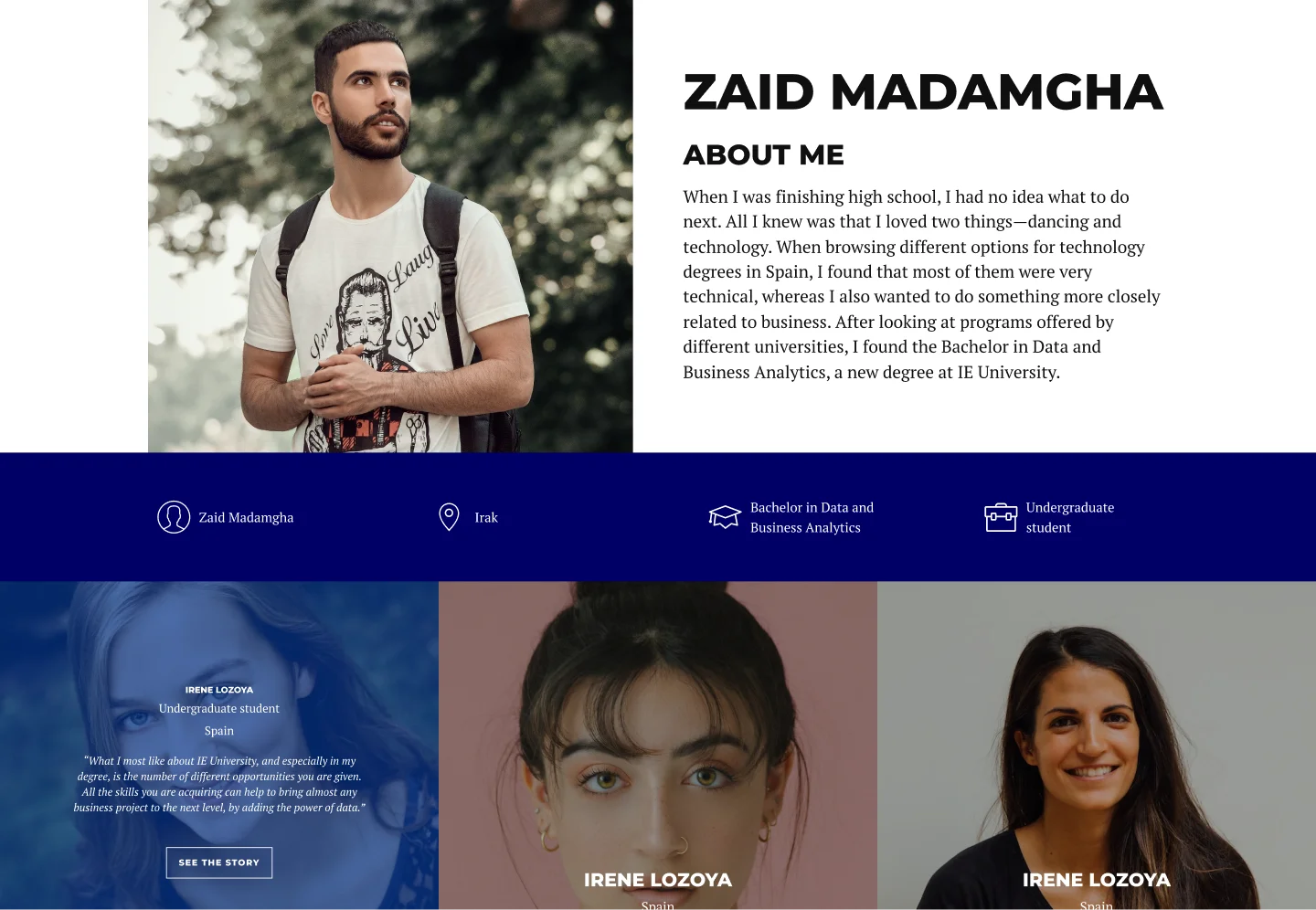 IE University website screenshot 1