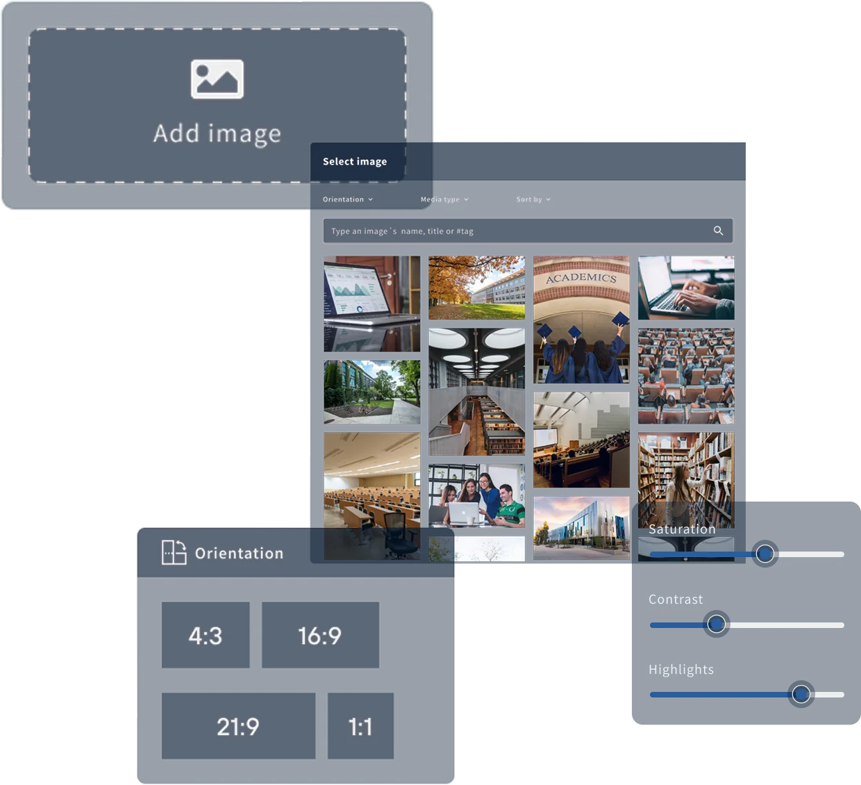 Griddo image optimization gallery showing automatically processed assets