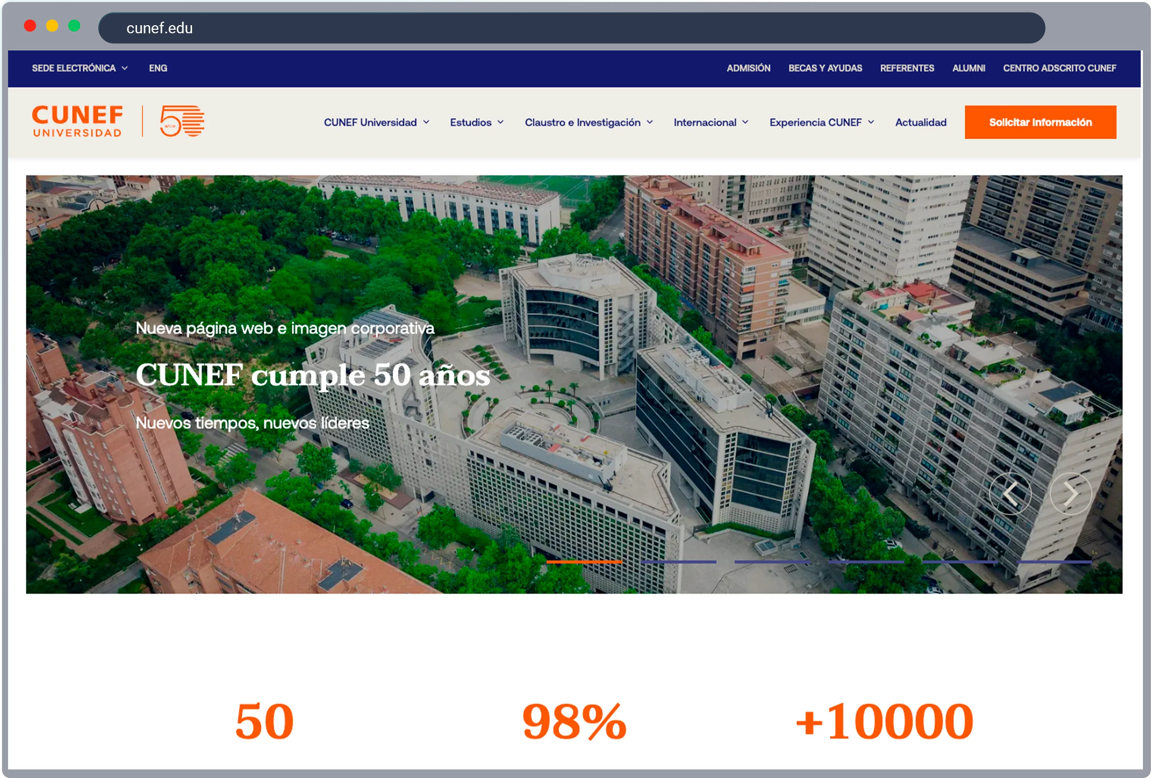 CUNEF website screenshot 1