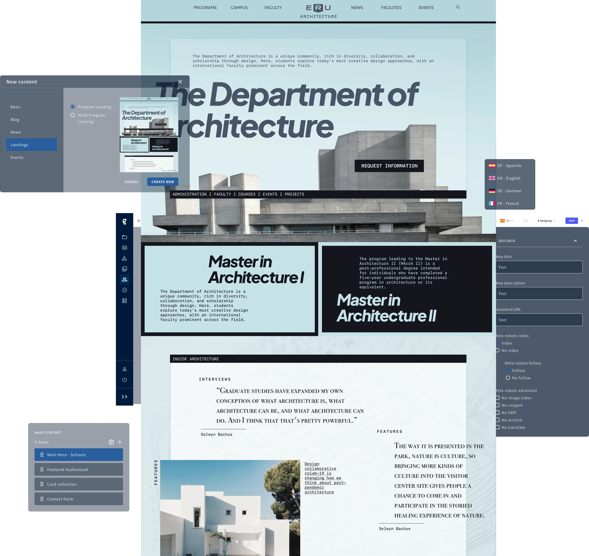 Griddo landing page builder — Live Author Experience